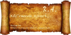 Körmendi Albert névjegykártya