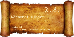Körmendi Albert névjegykártya
